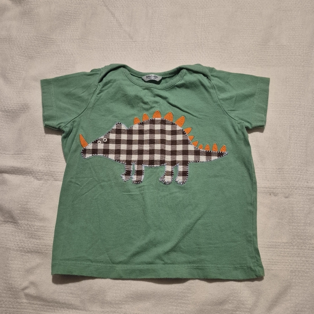 Baby Boden boys 18-24 months short sleeve applique dinosaur shirt GUC